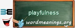 WordMeaning blackboard for playfulness